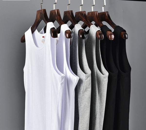 Meeste sportlik ovaalse kaelusega tanktop - puhas mudel