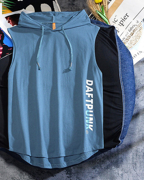 Sportlik meeste asümmeetriline kapuutsiga topp