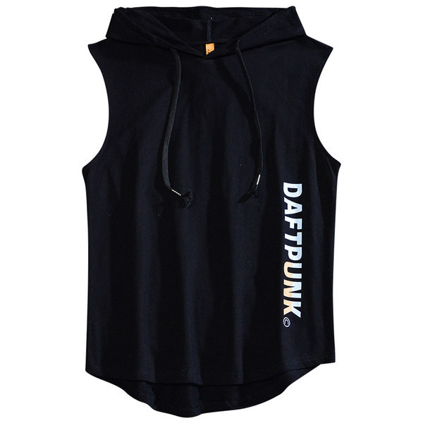 Sportlik meeste asümmeetriline kapuutsiga topp