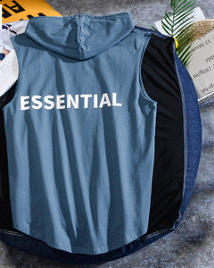 Új modell férfi felső, kapucnival és feliratos nyomattal