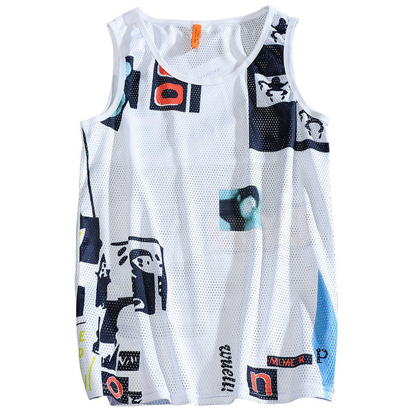 Καθημερινό ανδρικό φανελάκι με πολύχρωμο σχέδιο