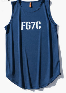 Široki model pamučne majice bez rukava s natpisom