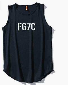 Široki model pamučne majice bez rukava s natpisom