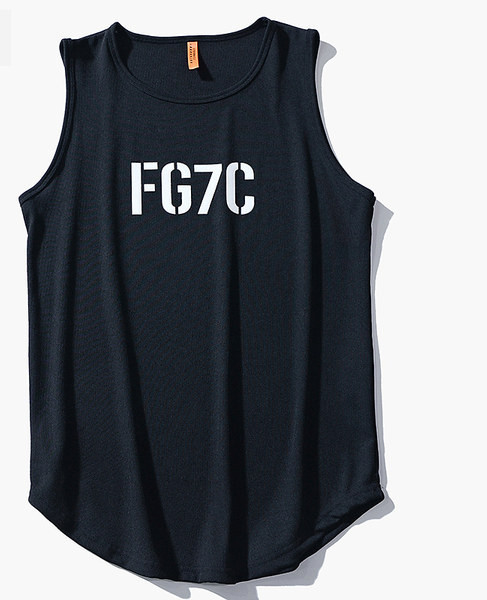 Široki model pamučne majice bez rukava s natpisom