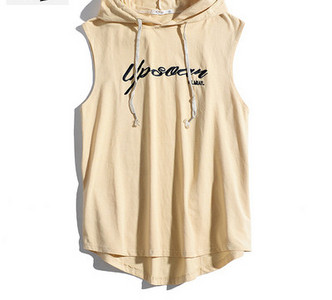 Ανδρικό casual φανελάκι με κορδόνια και κουκούλα - πολλά χρώματα