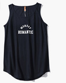 Új modell férfi aszimmetrikus felső felirattal