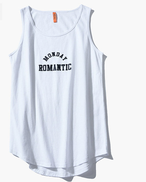 Új modell férfi aszimmetrikus felső felirattal