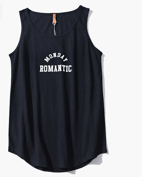 Új modell férfi aszimmetrikus felső felirattal