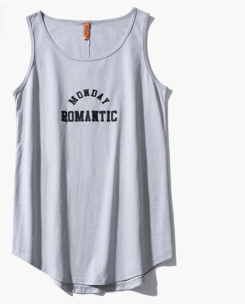 Új modell férfi aszimmetrikus felső felirattal