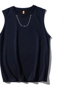 Új modell férfi felső lánccal és kerek nyakkivágással