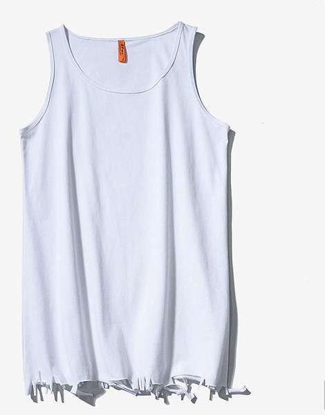 Ανδρικό μονόχρωμο φανελάκι με στρογγυλή λαιμόκοψη