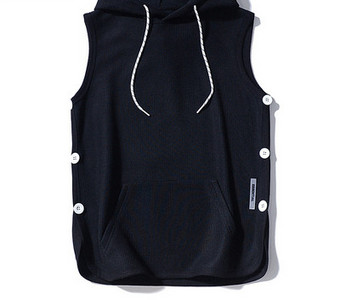 Ανδρικό φανελάκι με κουκούλα και κουμπιά