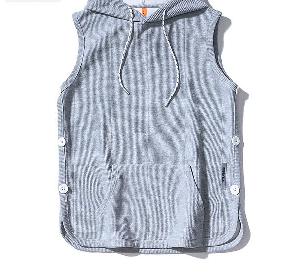 Ανδρικό φανελάκι με κουκούλα και κουμπιά