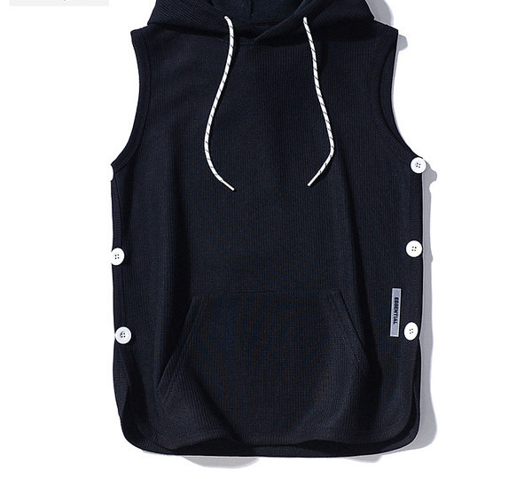 Ανδρικό φανελάκι με κουκούλα και κουμπιά