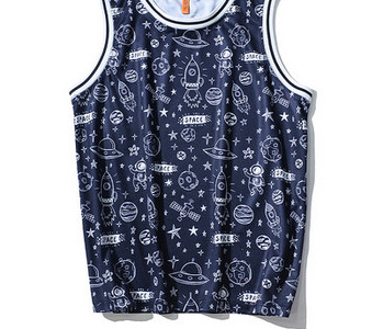 Ovaalse dekoltee ja aplikatsiooniga meeste puuvillane topp