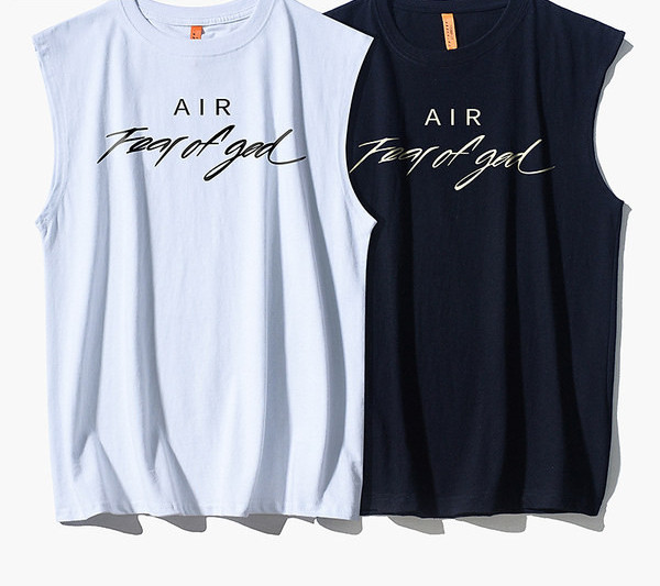 Dnevna majica bez rukava s ovalnim izrezom i natpisom za muškarce