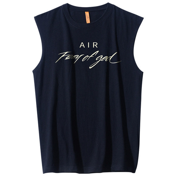 Dnevna majica bez rukava s ovalnim izrezom i natpisom za muškarce