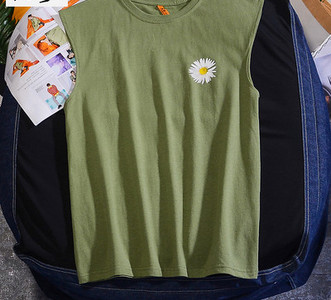 Ανδρικό φανελάκι με κέντημα μαργαρίτα