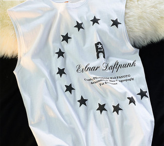 Pamučna sportska muška majica bez rukava s natpisom