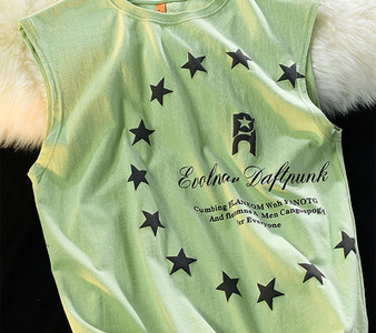 Pamučna sportska muška majica bez rukava s natpisom