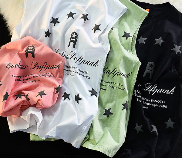 Pamučna sportska muška majica bez rukava s natpisom