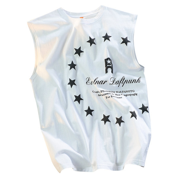 Pamučna sportska muška majica bez rukava s natpisom