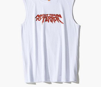 Αθλητικό φανελάκι με λαιμόκοψη O και επιγραφή για άνδρες