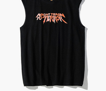 Αθλητικό φανελάκι με λαιμόκοψη O και επιγραφή για άνδρες