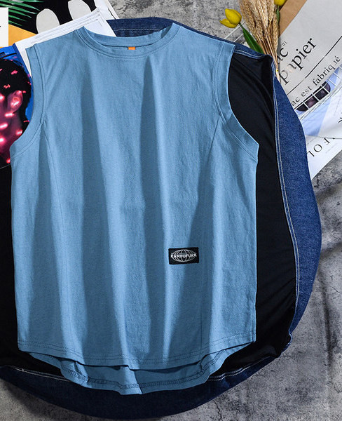 Ανδρικό αθλητικό φανελάκι σε λευκό, μπλε και μαύρο