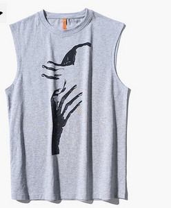 Καλοκαιρινό βαμβακερό φανελάκι για άνδρες με στάμπα