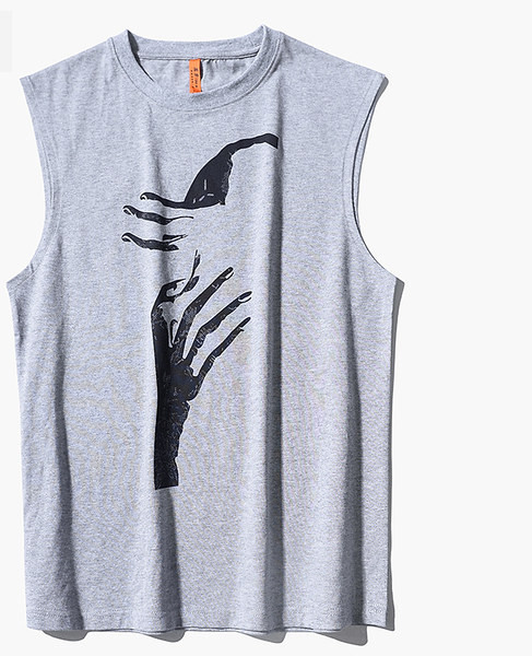 Καλοκαιρινό βαμβακερό φανελάκι για άνδρες με στάμπα