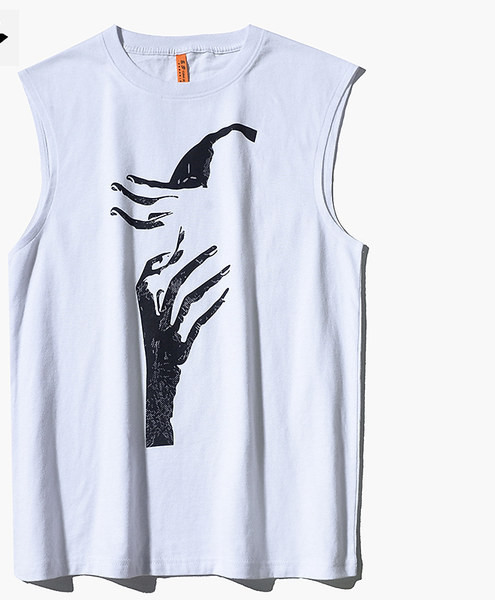 Καλοκαιρινό βαμβακερό φανελάκι για άνδρες με στάμπα