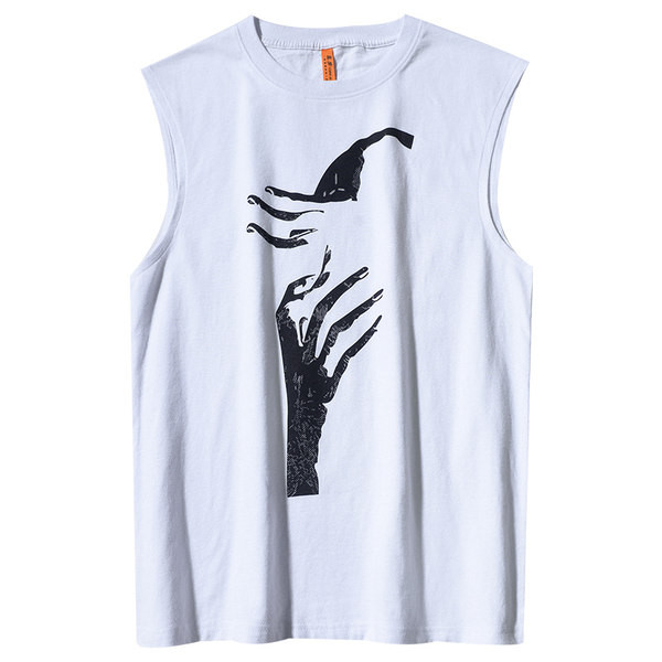 Καλοκαιρινό βαμβακερό φανελάκι για άνδρες με στάμπα