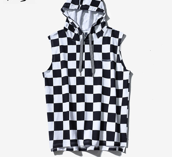 Ανδρικό φανελάκι με κορδόνια και κουκούλα - τέσσερα χρώματα