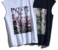 Férfi pamut felső, virágos motívumokkal