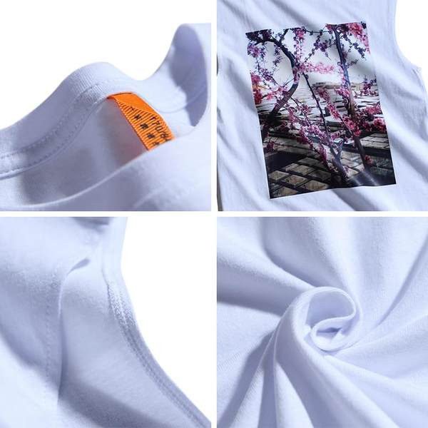 Férfi pamut felső, virágos motívumokkal