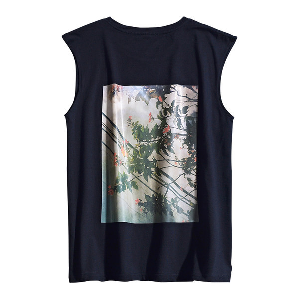 Férfi pamut felső, virágos motívumokkal