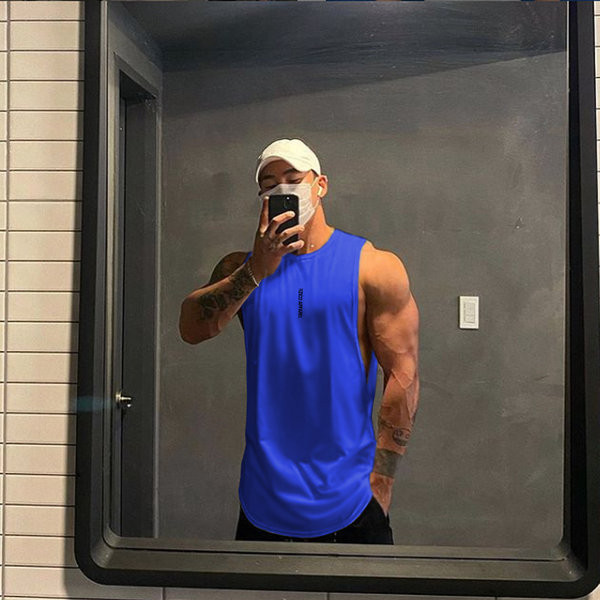 Muška jednobojna majica bez rukava sa natpisom - više boja