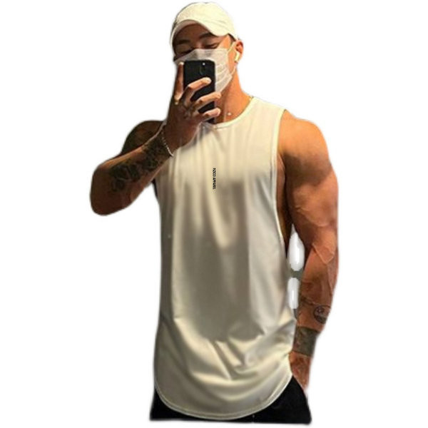 Muška jednobojna majica bez rukava sa natpisom - više boja