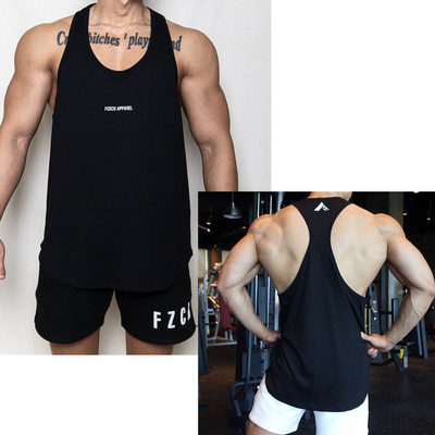 Φαρδύ ανδρικό φανελάκι με στάμπα για γυμναστική