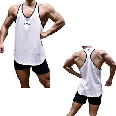 Φαρδύ ανδρικό φανελάκι με στάμπα για γυμναστική