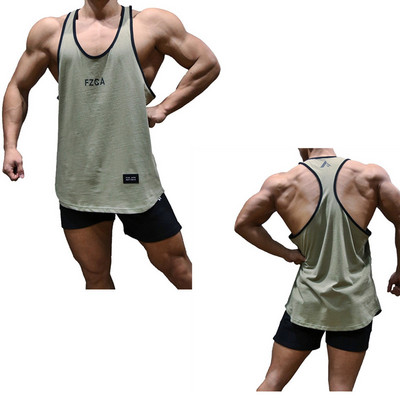 Φαρδύ ανδρικό φανελάκι με στάμπα για γυμναστική