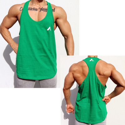 Φαρδύ ανδρικό φανελάκι με στάμπα για γυμναστική