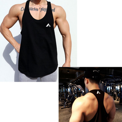 Φαρδύ ανδρικό φανελάκι με στάμπα για γυμναστική