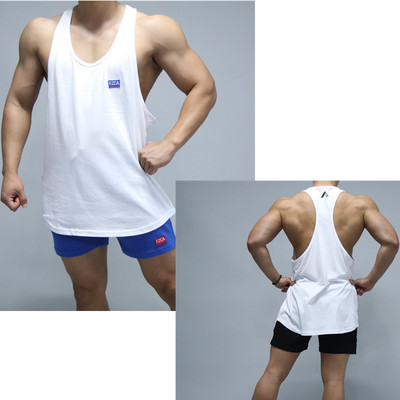 Φαρδύ ανδρικό φανελάκι με στάμπα για γυμναστική