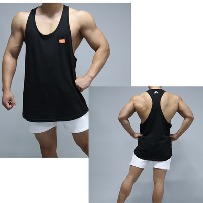 Φαρδύ ανδρικό φανελάκι με στάμπα για γυμναστική