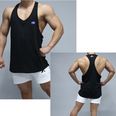 Φαρδύ ανδρικό φανελάκι με στάμπα για γυμναστική