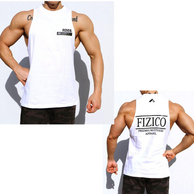 Φαρδύ ανδρικό φανελάκι με στάμπα για γυμναστική