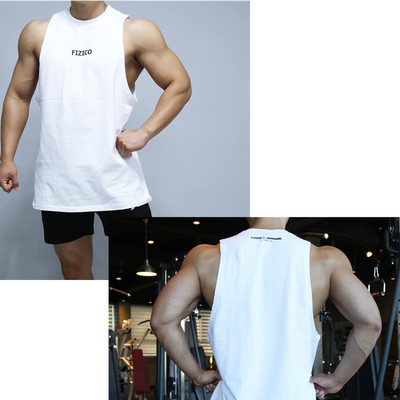 Φαρδύ ανδρικό φανελάκι με στάμπα για γυμναστική