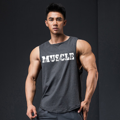 Muška majica bez rukava od brzosušeće tkanine sa natpisom